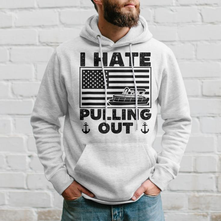 I Hate Pulling Out Boating Pontoon Boat Captain Funny Retro Hoodie Gifts for Him