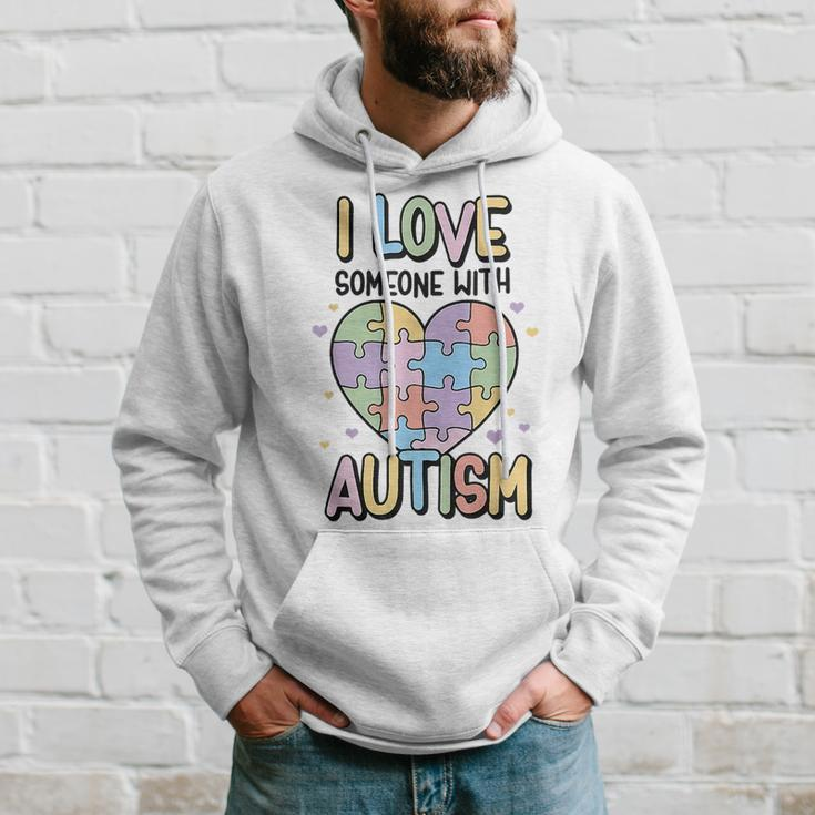 I Love Someone With Autism Kids Heart Puzzle Colorful Kids Hoodie Gifts for Him