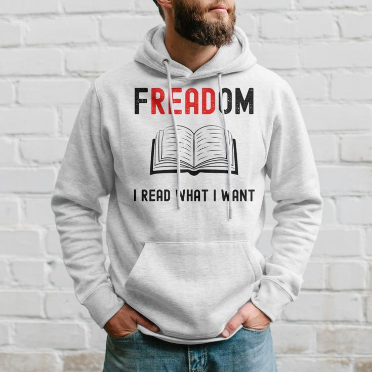 I Read Banned Books Freadom Funny Bookworm Book Reading Hoodie Gifts for Him