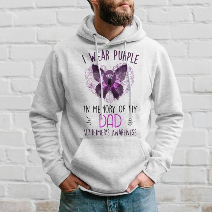 I Wear Purple In Memory Of My Dad Alzheimers Awareness Hoodie Gifts for Him
