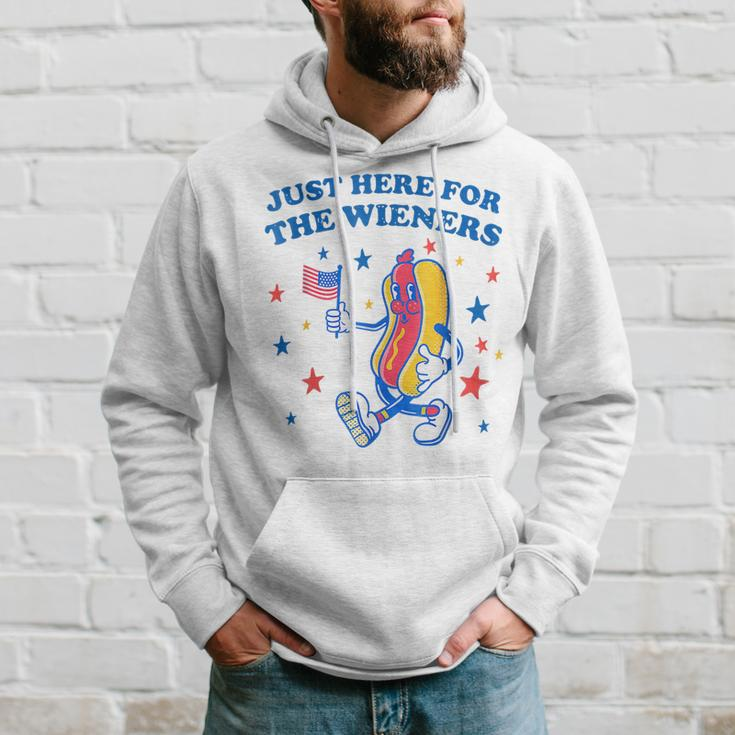 Im Just Here For The Wieners Funny Fourth Of July Hoodie Gifts for Him