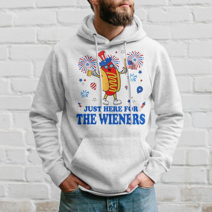 Im Just Here For The Wieners Funny Fourth Of July Hoodie Gifts for Him