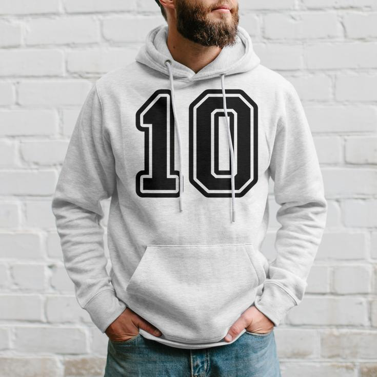 Jersey 10 Black Sports Team Jersey Number 10 Hoodie Gifts for Him