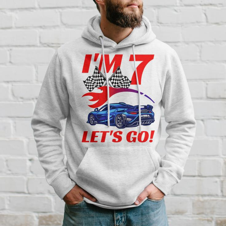 Kids 7 Year Old 7Th Racing Racecar Birthday Party Boys Girls Hoodie Gifts for Him