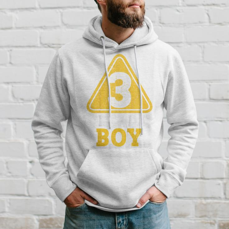 Kids Birthday Boy 3 Three Construction Sign 3Rd Birthday Toddler Hoodie Gifts for Him