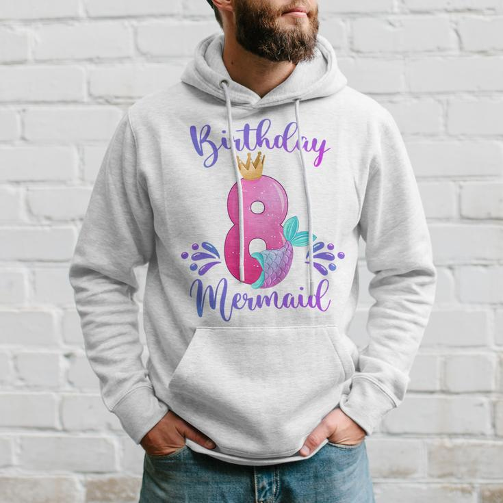 Kids Girls 8Th Birthday Mermaid Birthday Party 8 Years Old Fish Hoodie Gifts for Him