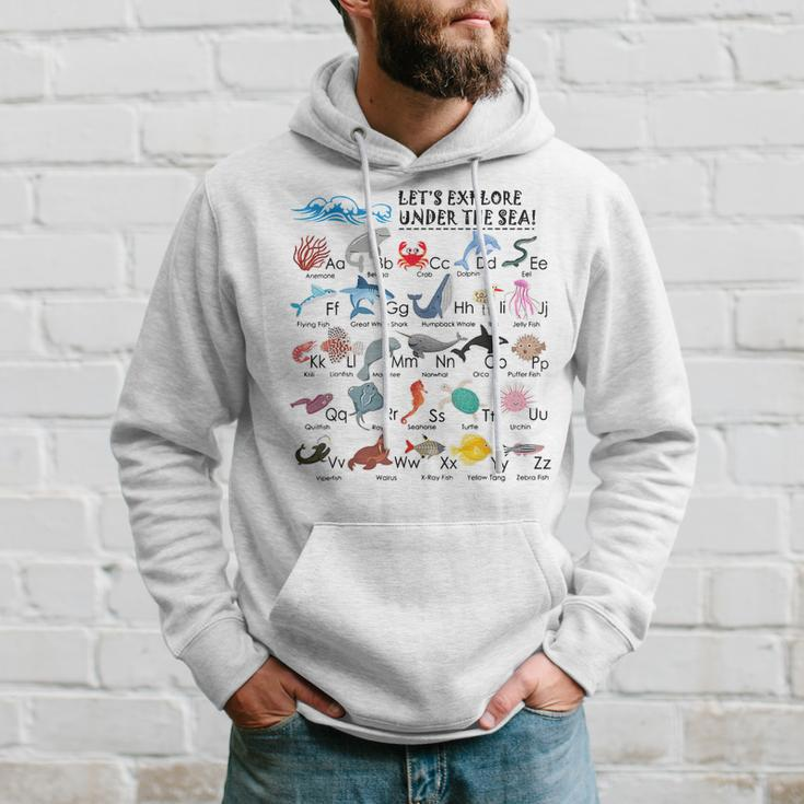 Kids Under The Sea Ocean Animals Name Learn Abcs Alphabet Hoodie Gifts for Him
