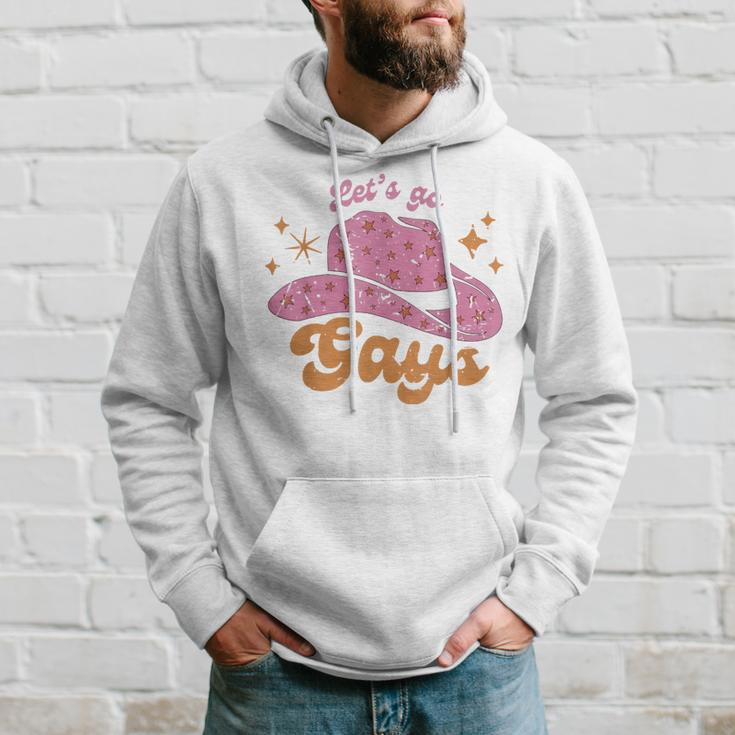 Lets Go Gays Lgbt Pride Cowboy Hat Retro Gay Rights Ally Hoodie Gifts for Him
