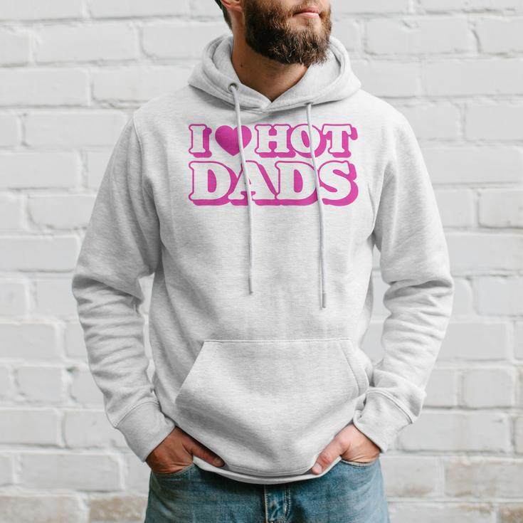 I Love Hot Dads Heart Bimbo Aesthetic Y2k Pink Hoodie Gifts for Him