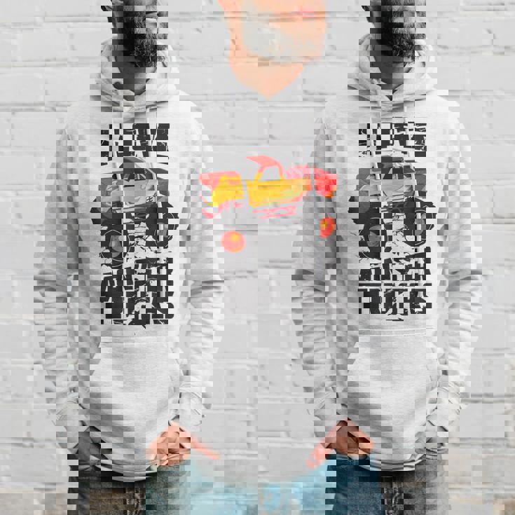 I Love Monster Trucks Cute Bigfoot Trucks Hoodie Gifts for Him