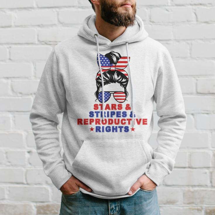 Messy Bun Stars Stripes & Reproductive Rights 4Th Of July Hoodie Gifts for Him