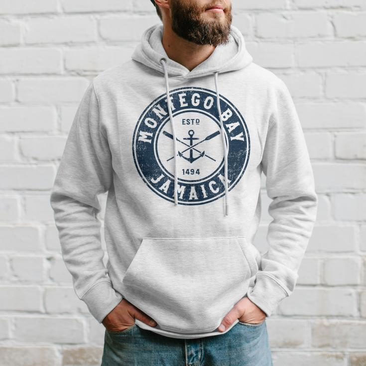 Montego Bay Jamaica Vintage Boat Anchor & Oars Hoodie Gifts for Him