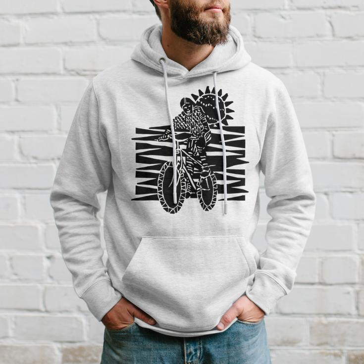Mountain Biking Outdoors Over Rolling Hills Sunny Day Hoodie Gifts for Him