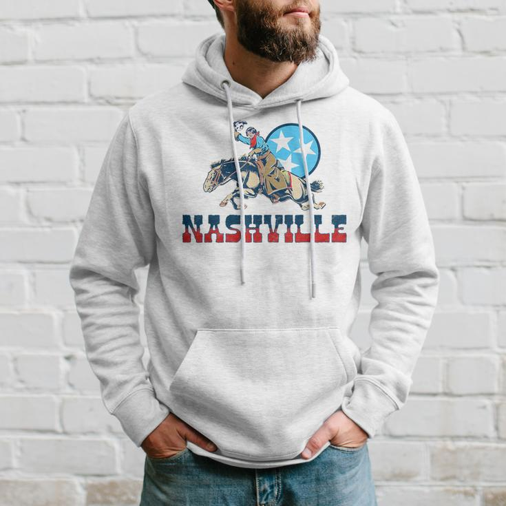 Nashville Vintage Cowgirl & State Flag Tennessee Stars Retro Tennessee Funny Gifts Hoodie Gifts for Him