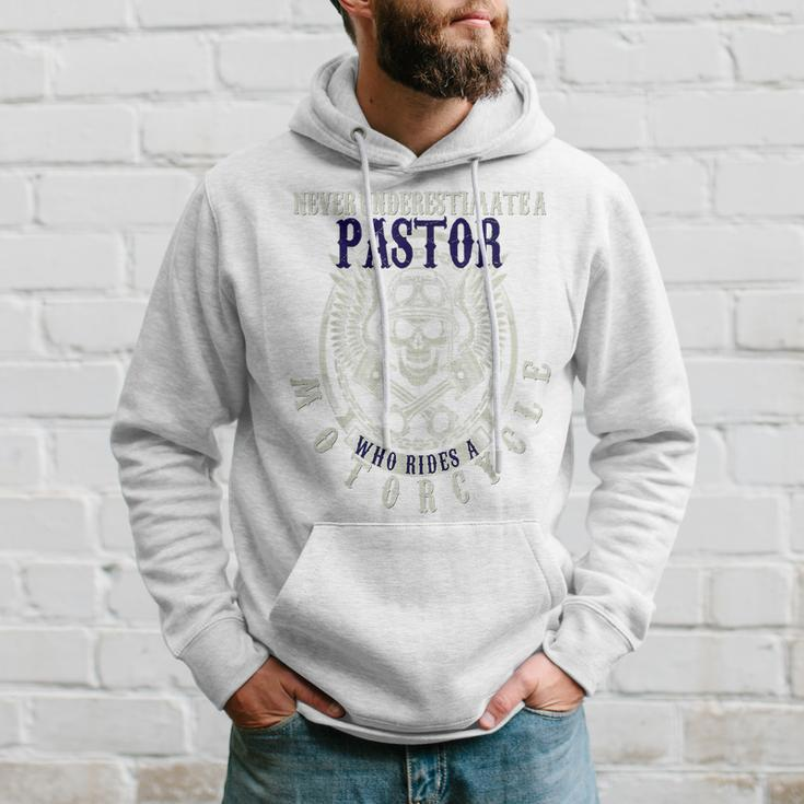 Never Underestimate A Pastor Who Rides Motorcycles Hoodie Gifts for Him