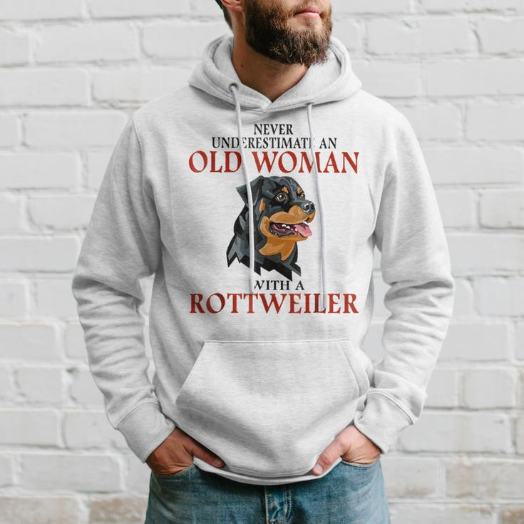 Never Underestimate An Old Woman With A Rottweiler Hoodie Gifts for Him