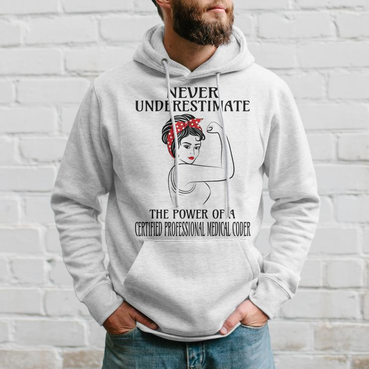 Never Underestimate Certified Professional Medical Coder Hoodie Gifts for Him