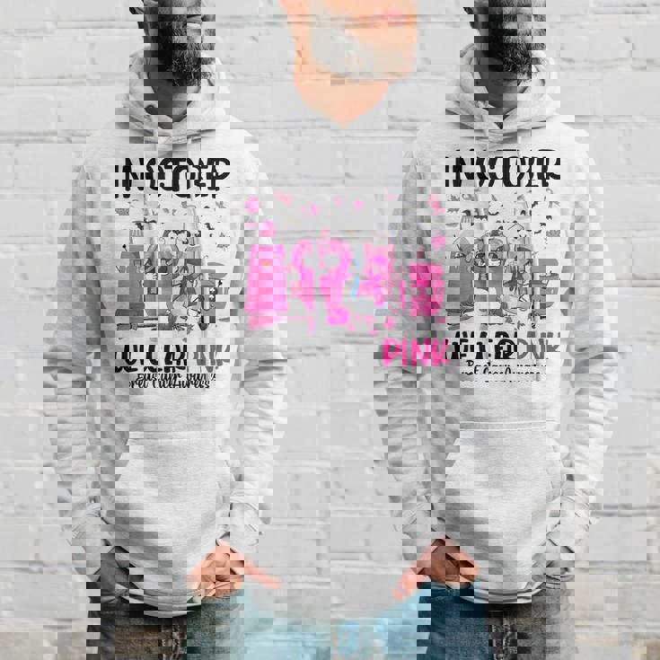 In October We Wear Pink Breast Cancer Dental Th Pink Hoodie Gifts for Him