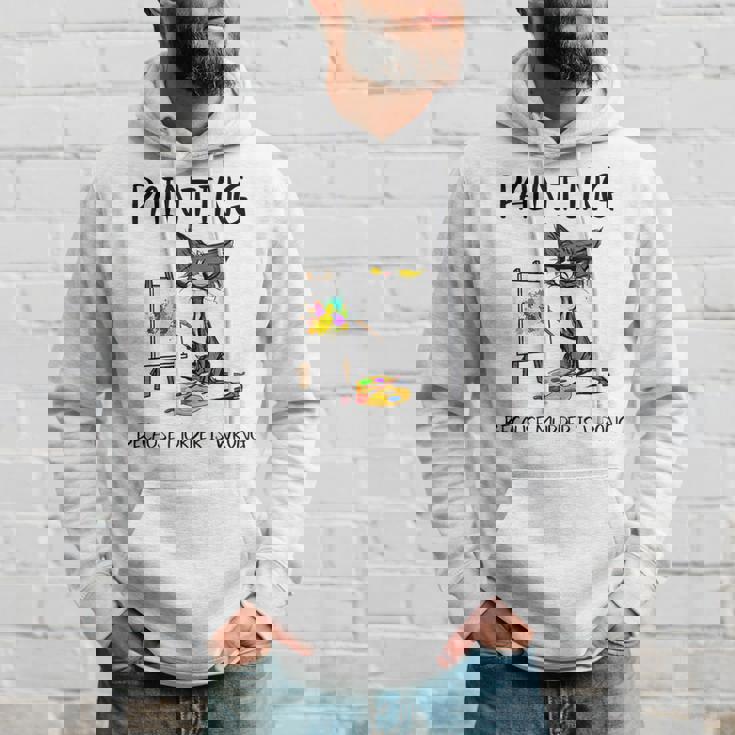 Painting Because Murder Is Wrong Cat Hoodie Gifts for Him