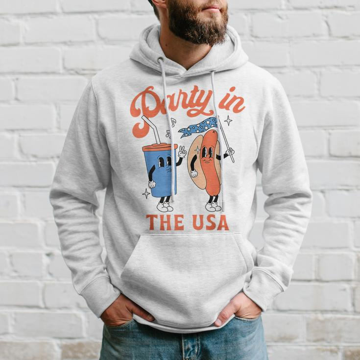 Party In The Usa Hot Dog Love Usa Funny 4Th Of July  Hoodie Gifts for Him