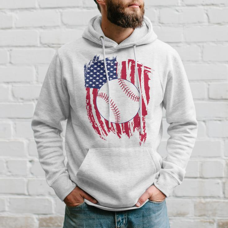 Patriotic Baseball 4Th Of July Men Usa American Flag Boys Patriotic Funny Gifts Hoodie Gifts for Him