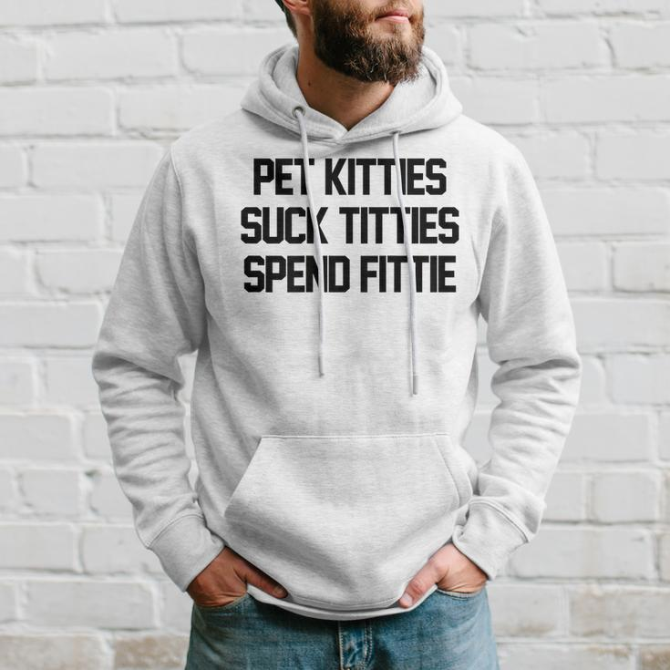 Pet Kitties Suck Titties Spend Fittie On Back Funny Biker Hoodie Gifts for Him