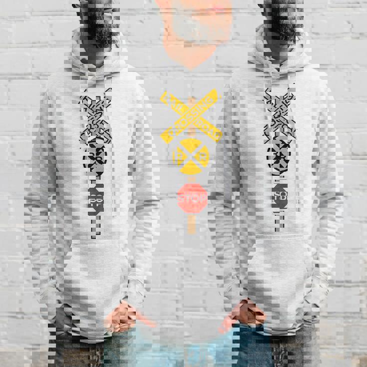 Railroad Crossing | Cute Road Sign Crossing Gift Hoodie Gifts for Him