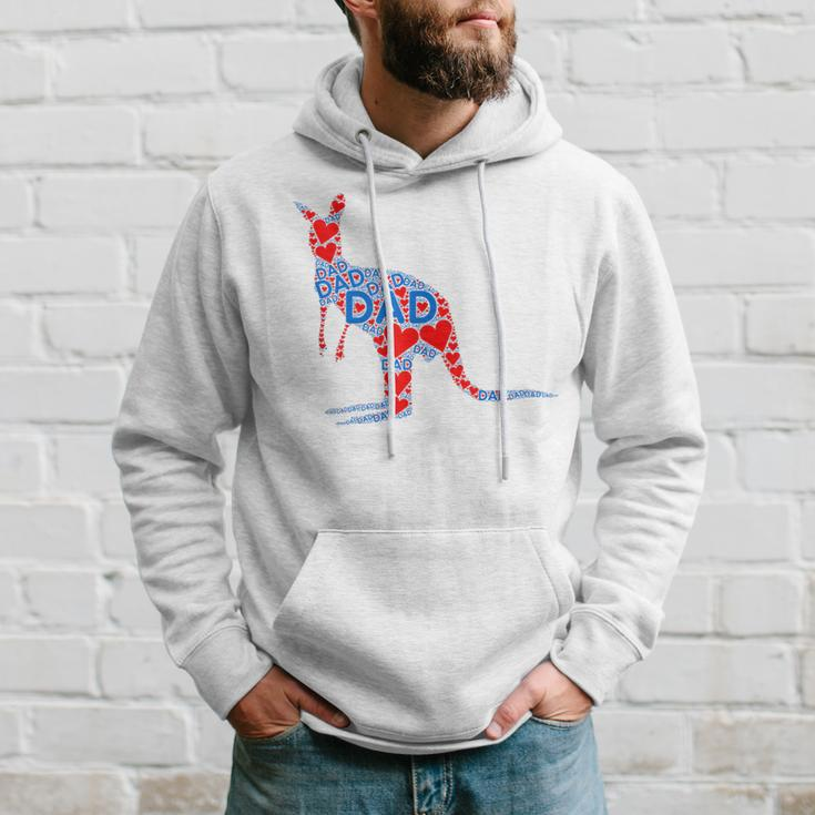 Red Heart Love Blue Dad - Cute Kangaroo Daddy Fathers Day Hoodie Gifts for Him