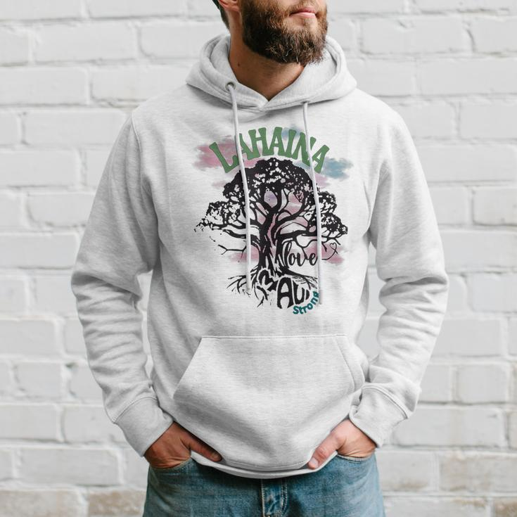 Retro Lahaina Strong Love Maui Support Hawaii Trees Hoodie Gifts for Him
