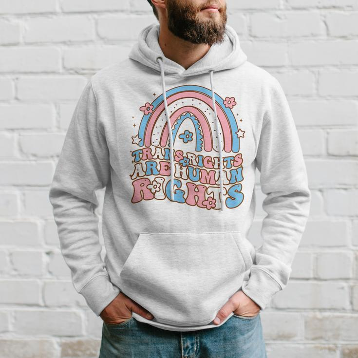 Retro Trans Rights Are Human Rights Conming Out Day Hoodie Gifts for Him