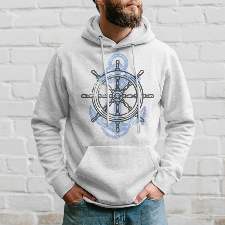 Rudder Anchor Sring Wheel Sailing Boat North Maritime Hoodie Gifts for Him