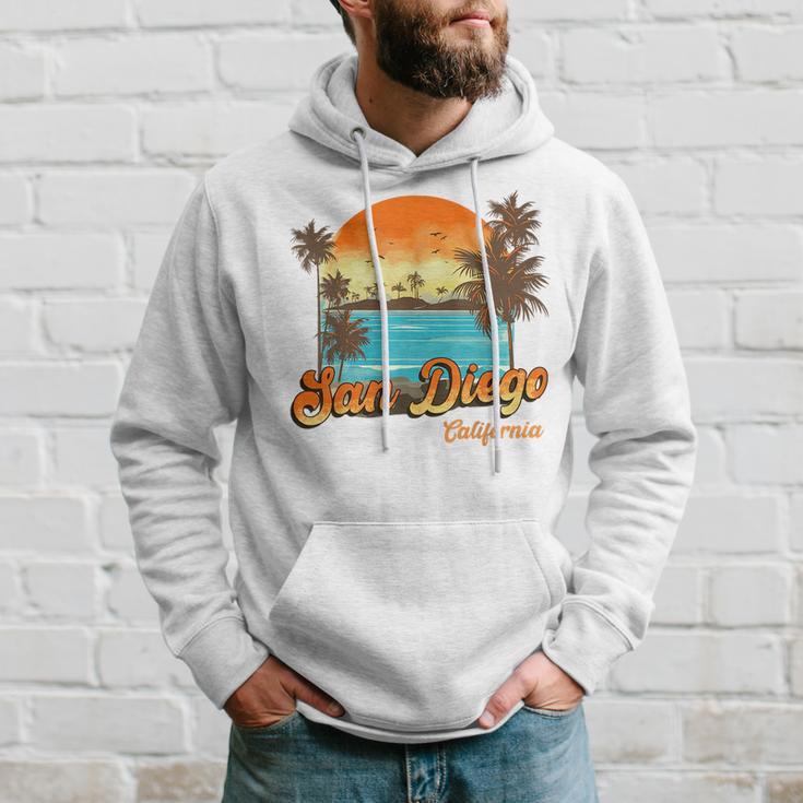 San Diego Beach Summer Vacation Sunset Palm Trees San Diego Funny Gifts Hoodie Gifts for Him