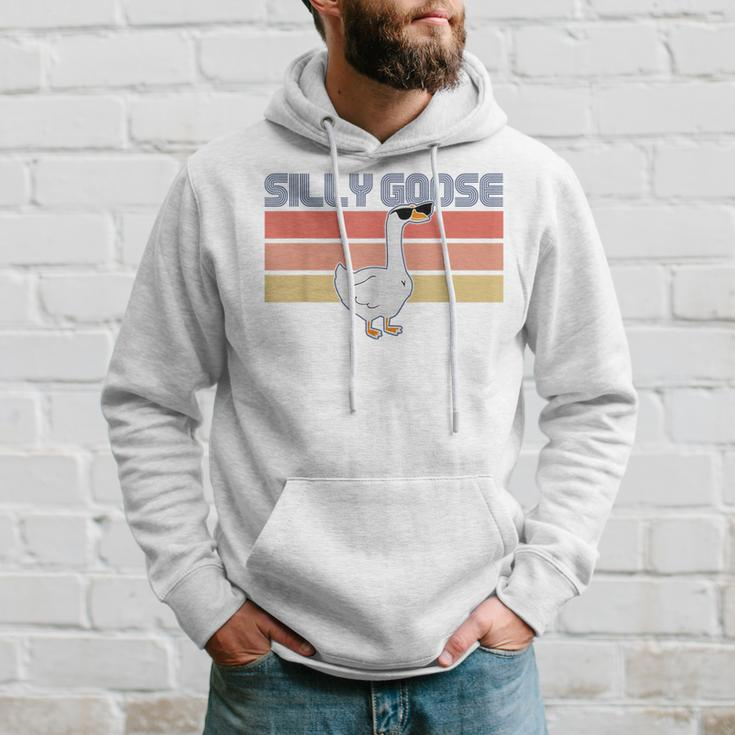 Silly Goose On The Loose Funny Silly Goose University Retro Hoodie Gifts for Him