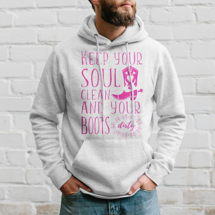 Soul Clean Boots Dirty Cute Pink Cowgirl Boots Rancher Hoodie Gifts for Him