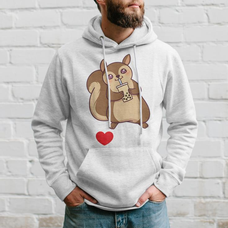 Squirrel I Love Boba Bubble Milk Tea Funny Gift CuteHoodie Gifts for Him