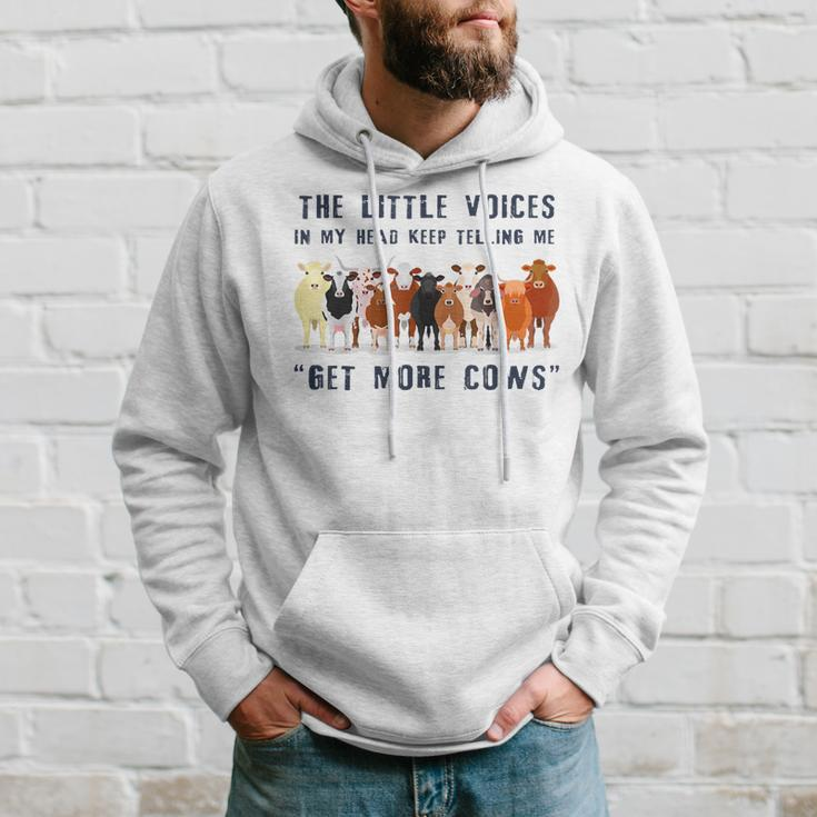 The Little Voices In My Head Keep Telling Me Get More Cows Hoodie Gifts for Him