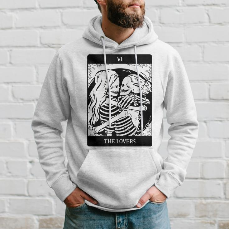 The Lovers Vintage Tarot Card Lesbian Skeleton Halloween Lesbian Funny Gifts Hoodie Gifts for Him
