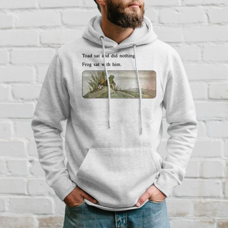 Toad Sat And Did Nothing Frog Sat With Him Gifts For Frog Lovers Funny Gifts Hoodie Gifts for Him