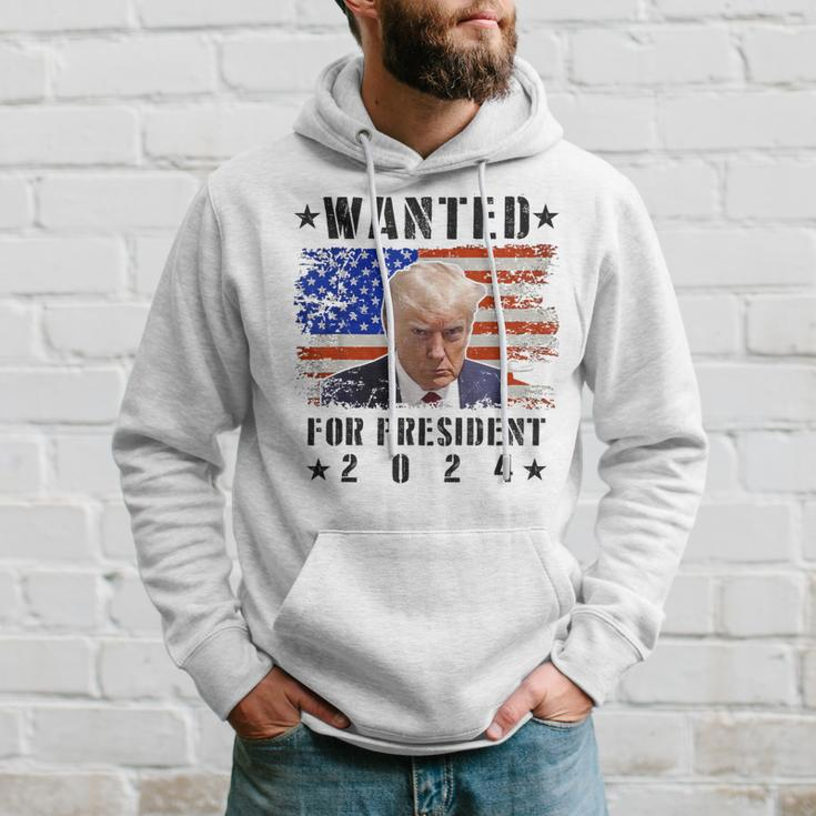 Wanted Donald Trump For President 2024 Trump Shot Flag Hoodie Gifts for Him