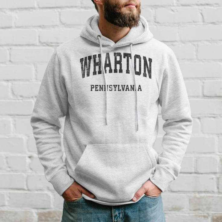 Wharton Pennsylvania Pa Vintage Athletic Sports Design Hoodie Gifts for Him