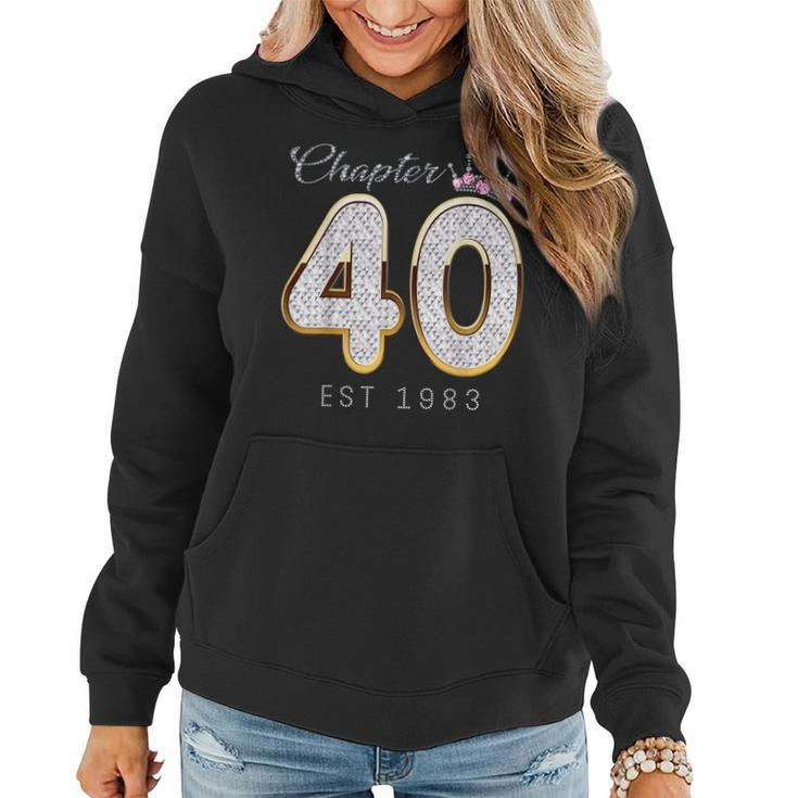 40Th Birthday Decorations Chapter 40 Est 1983 For Women Hoodie