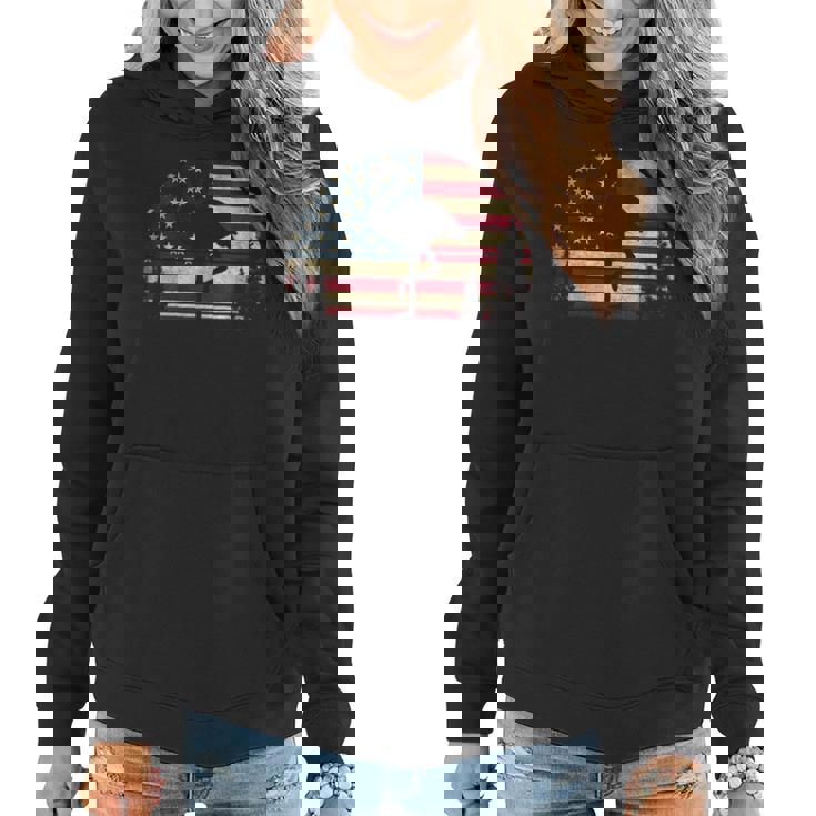 4Th Of July Patriotic Flamingo American Usa Flag Flamingo Patriotic Funny Gifts Women Hoodie