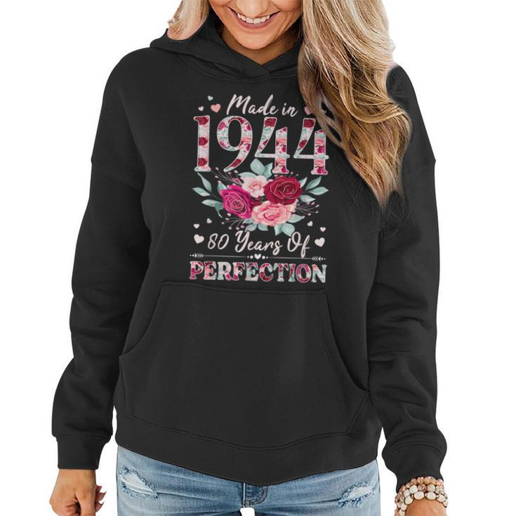 80 Year Old Birthday 1944 Floral 80Th Birthday For Women Women Hoodie