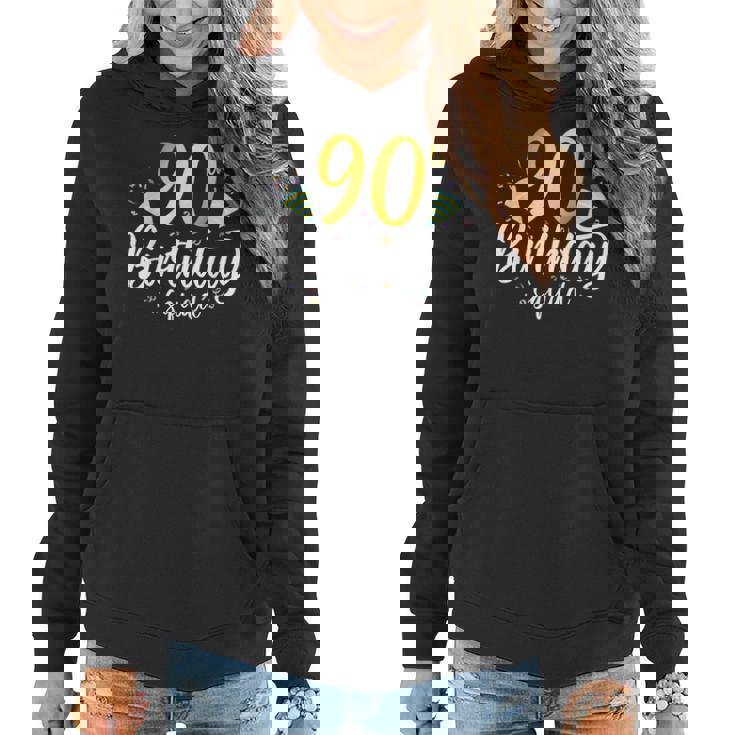 90Th Birthday Squad 90 Year Old Confetti Birthday Men Women Hoodie