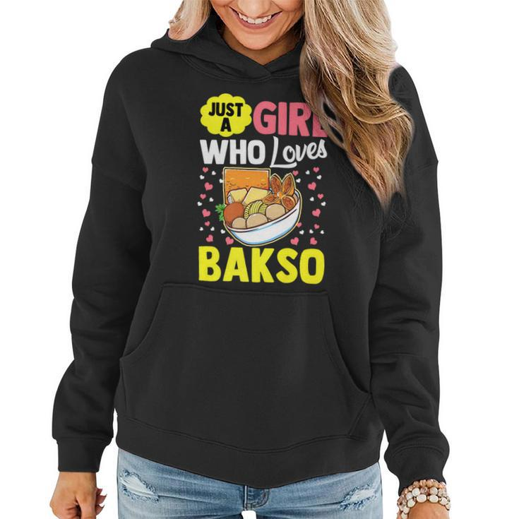 A Girl Who Loves Bakso Foodie Lover Women Girls Graphic   Women Hoodie