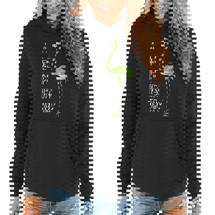 A Wee Bit Irish Today St Pattys Day Green Flamingo  Women Hoodie