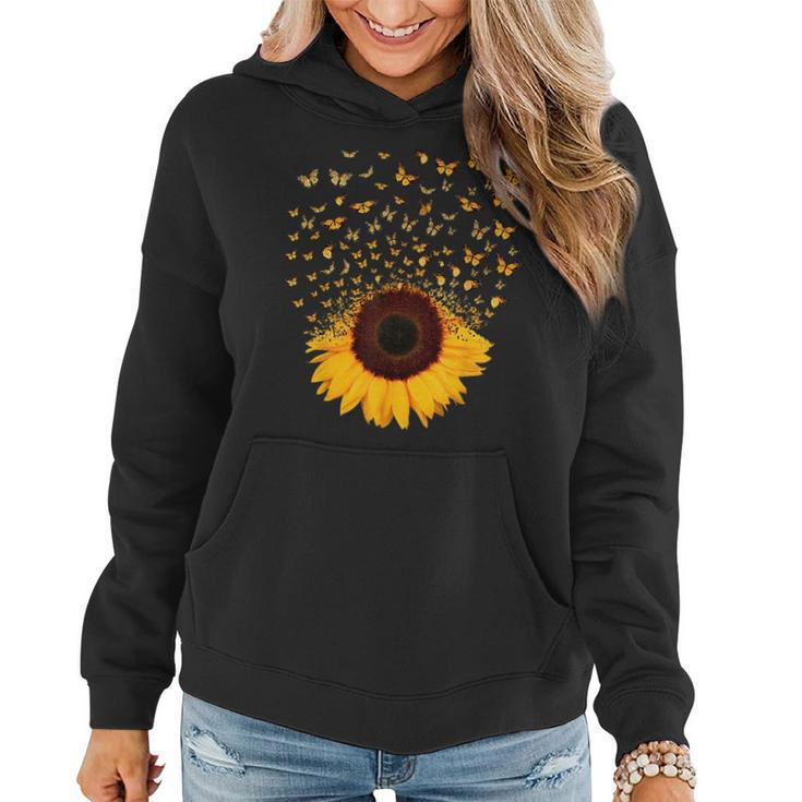 Adorable Butterfly Sunflower Butterfly Funny Designs Funny Gifts Women Hoodie