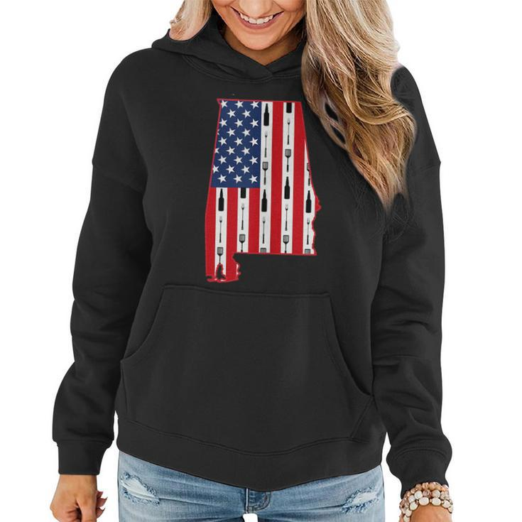 Alabama Usa Flag Fourth July 4Th Fathers Day Bbq Beer Summer  Beer Funny Gifts Women Hoodie