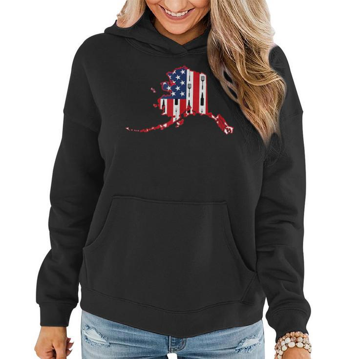 Alaska Usa Flag Fourth July 4Th Fathers Day Bbq Beer Summer  Beer Funny Gifts Women Hoodie