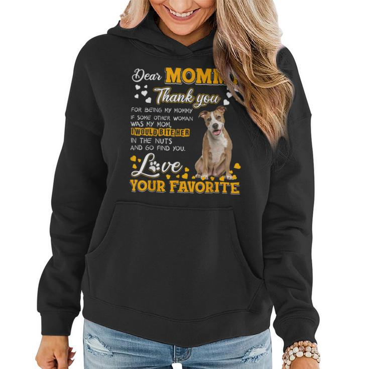 American Staffy Dear Mommy Thank You For Being My Mommy Women Hoodie